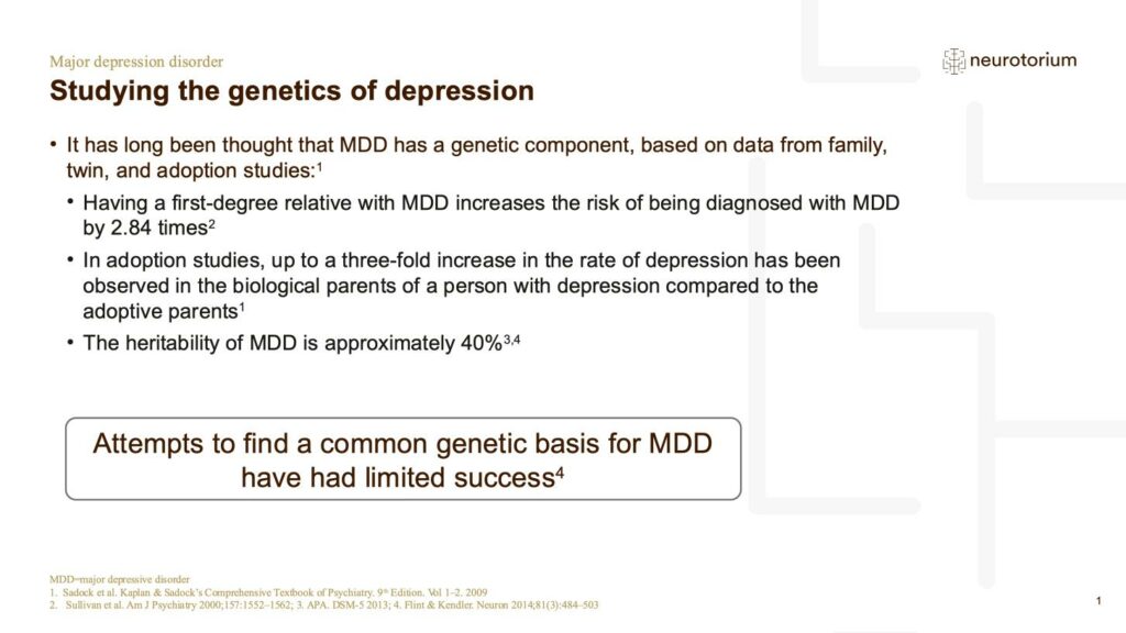 Major Depressive Disorder - Neurobiology and Aetiology - slide 35